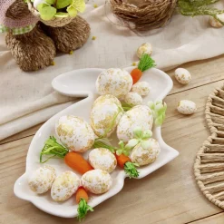Plat décoratif forme lapin en dolomite 18,5x24cm (2 modèles blanc ou vert) < Gifi Outlet