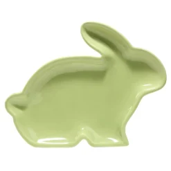 Plat décoratif forme lapin en dolomite 18,5x24cm (2 modèles blanc ou vert) < Gifi Outlet