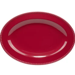 Plat de service Noël ovale céramique rouge 25x35cm < Gifi Outlet