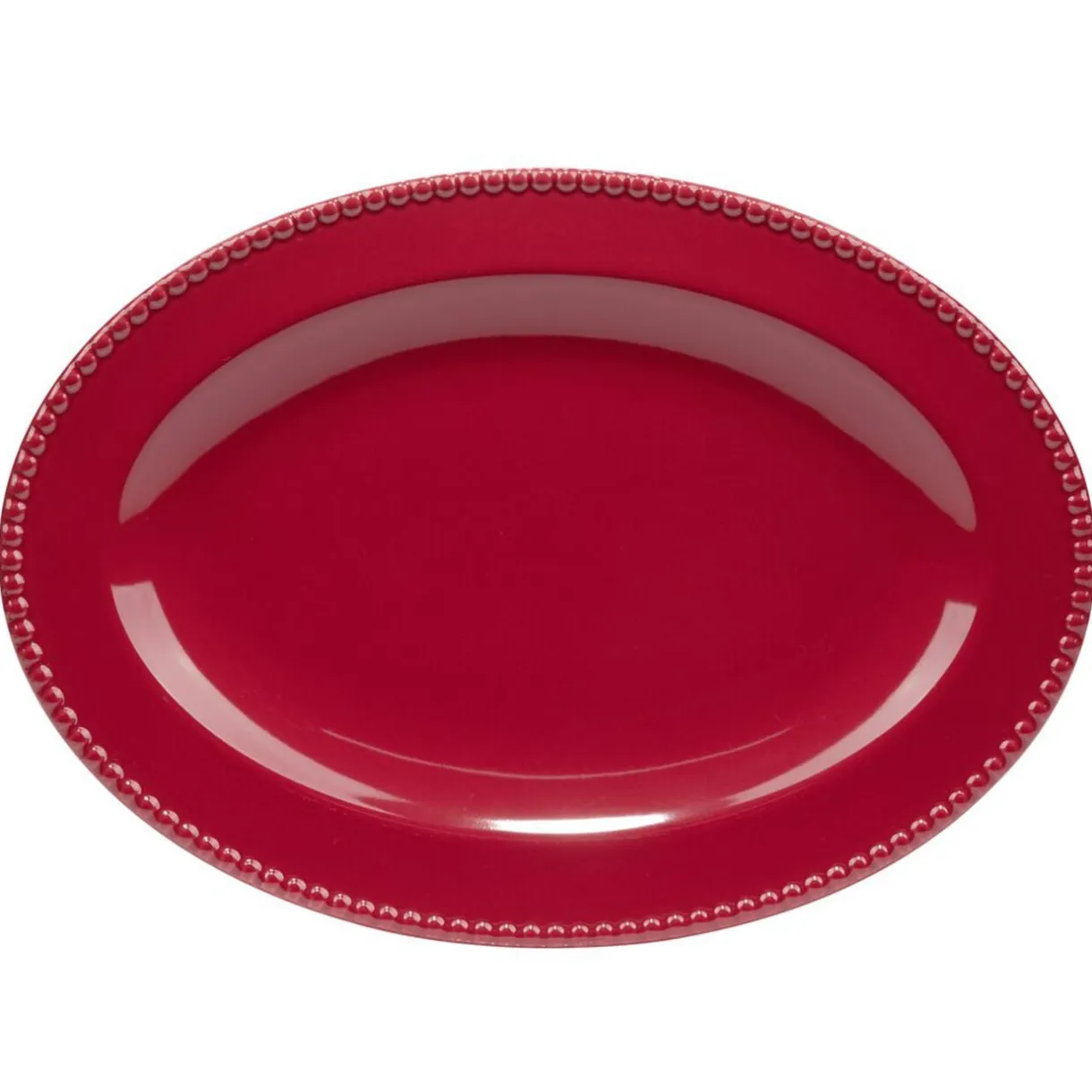 Plat de service Noël ovale céramique rouge 25x35cm < Gifi Outlet