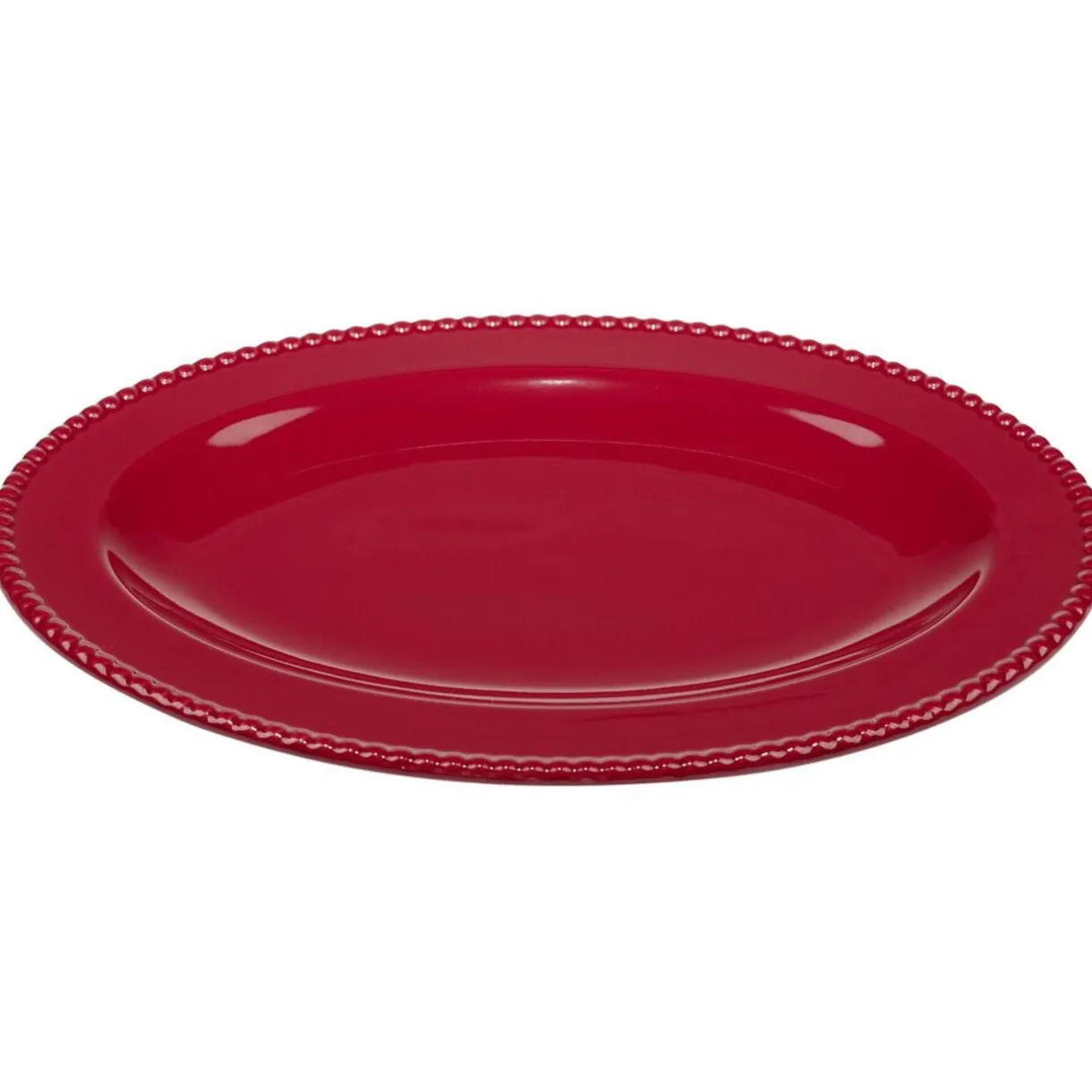 Plat de service Noël ovale céramique rouge 25x35cm < Gifi Outlet