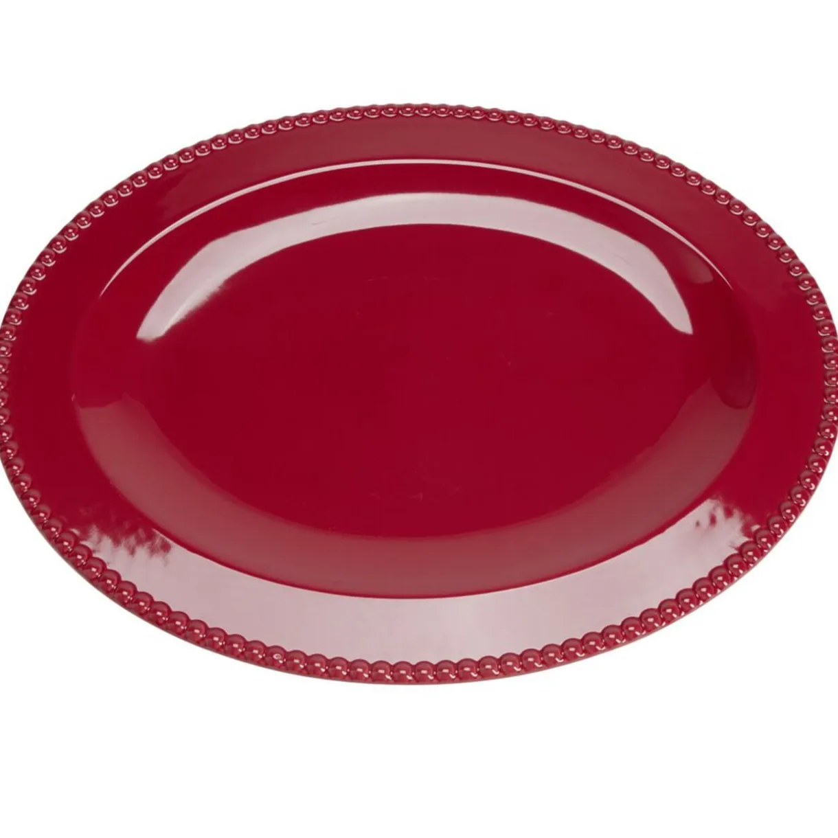 Plat de service Noël ovale céramique rouge 35x45cm < Gifi Discount