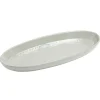 Plat de service ovale faïence blanc avec motif en relief 19x41cm < Gifi Outlet