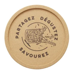 Plateau apéritif rond en liège Ø30xH1,5cm (2 modèles)