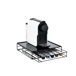 Plateau avec tiroir à capsules en métal noir < Gifi Clearance