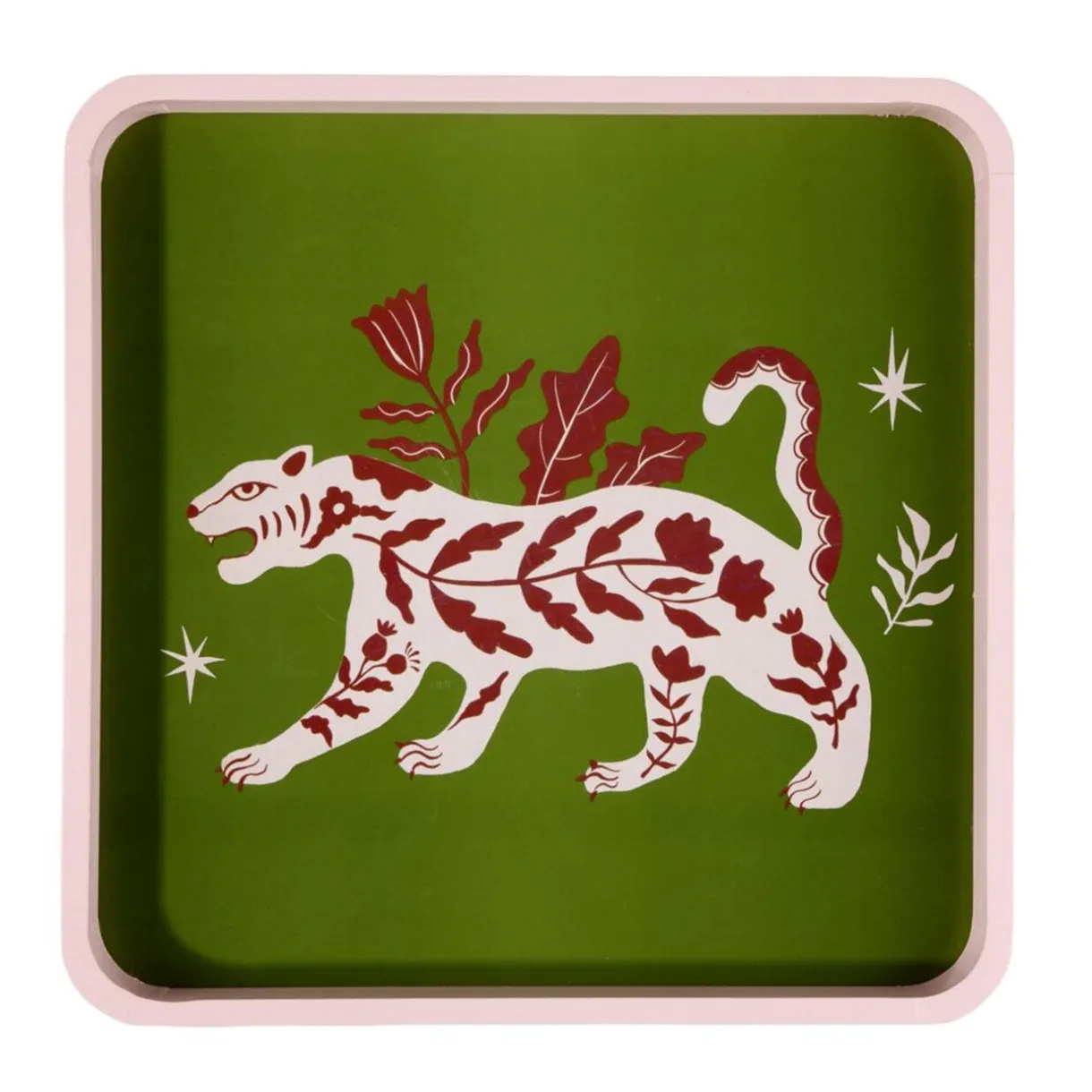 Plateau carré bois motif animaux 28x28cm (2 modèles tigre ou serpent) < Gifi Hot