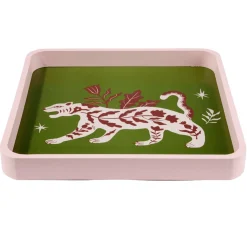 Plateau carré bois motif animaux 28x28cm (2 modèles tigre ou serpent) < Gifi Hot