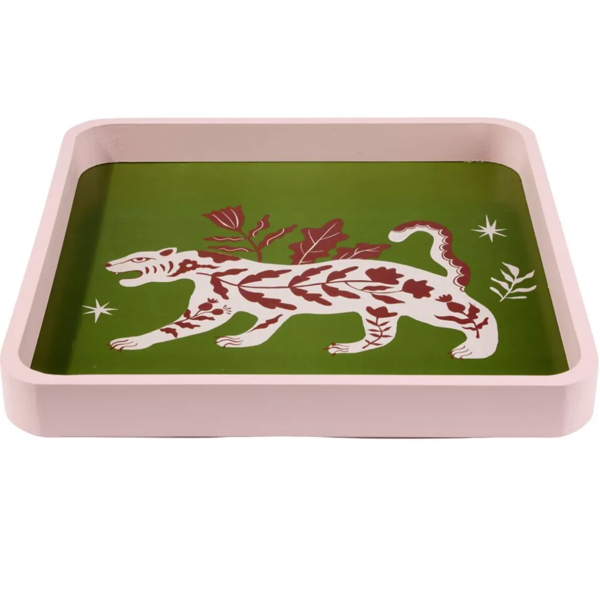 Plateau carré bois motif animaux 28x28cm (2 modèles tigre ou serpent) < Gifi Hot