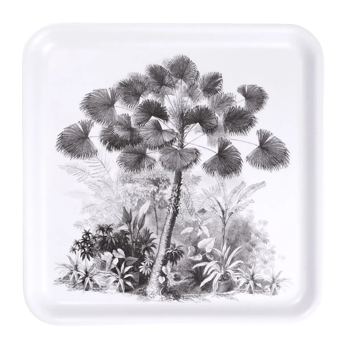 Plateau carré mélaminé motif arbre gris et blanc 33x33cm < Gifi Discount