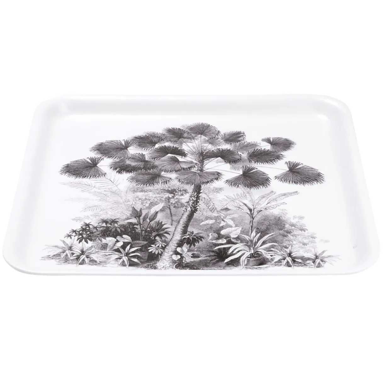 Plateau carré mélaminé motif arbre gris et blanc 33x33cm < Gifi Discount