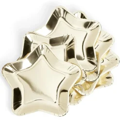 Plateau carton étoile doré Ø24,5cm x6