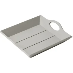 Plateau décoratif en bois avec poignée 22,5x20xH4cm (3 modèles)