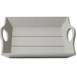Plateau décoratif en bois avec poignée 22,5x20xH4cm (3 modèles)