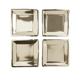 Plateau de présentation carré x4 en carton métallisé doré 23x23cm < Gifi Hot
