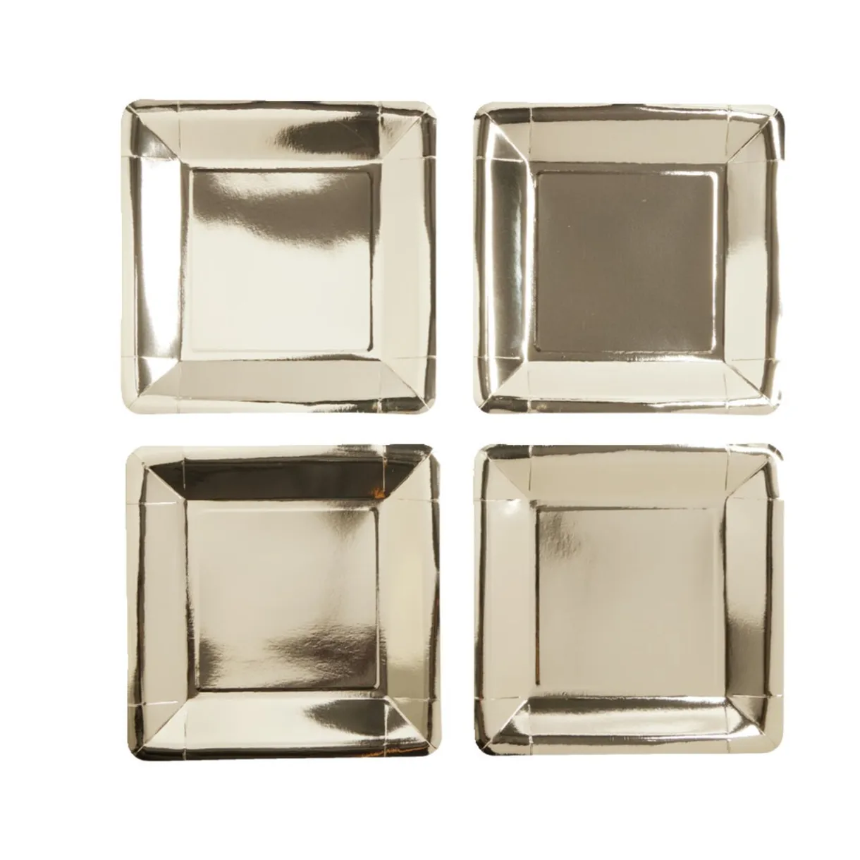 Plateau de présentation carré x4 en carton métallisé doré 23x23cm < Gifi Hot