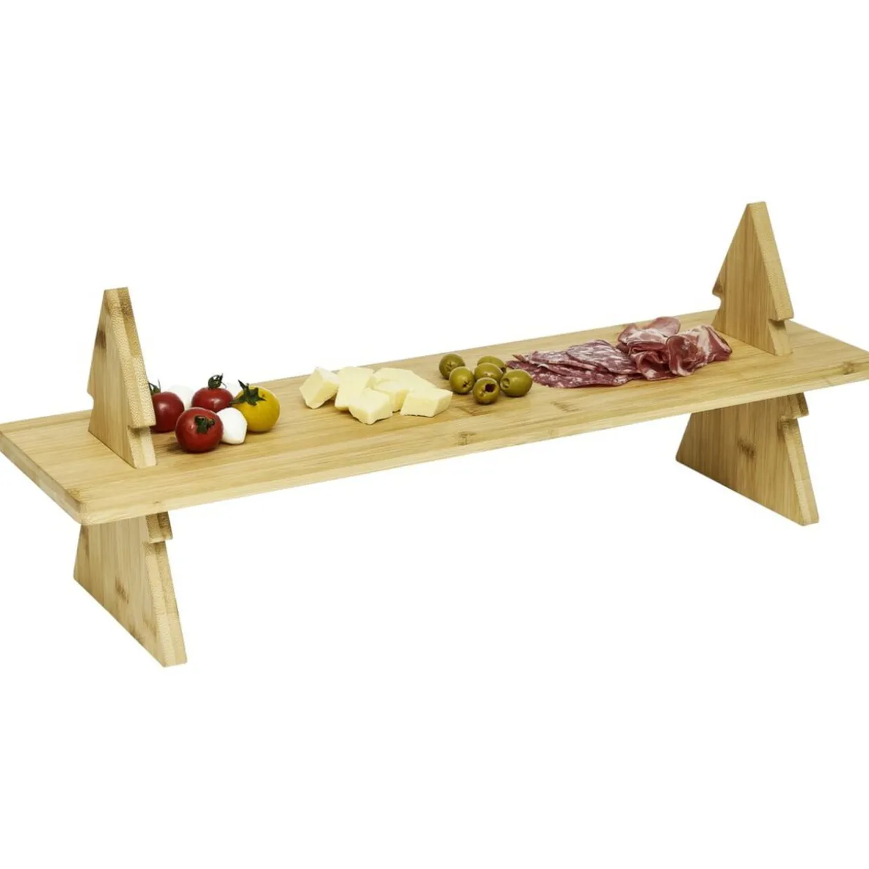 Plateau de présentation en bambou design sapin L60cm