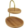 Plateau de présentation 2 niveaux métal et bambou Ø20cm et 18x24cm < Gifi Sale