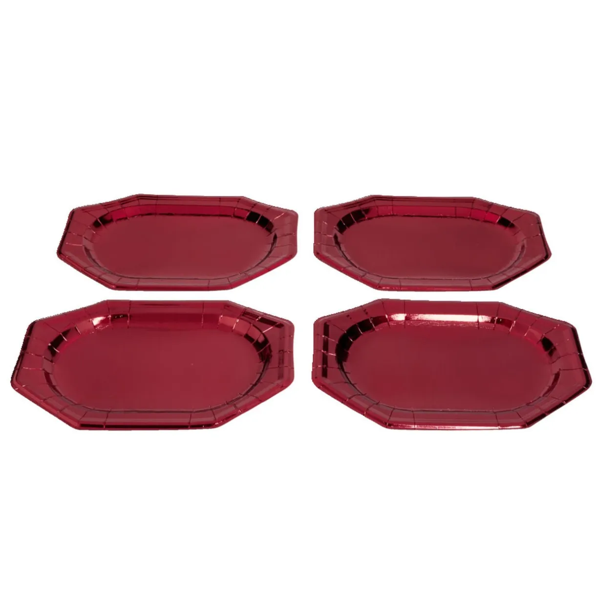 Plateau de présentation ovale x4 en carton métallisé rouge 25x34cm < Gifi Sale