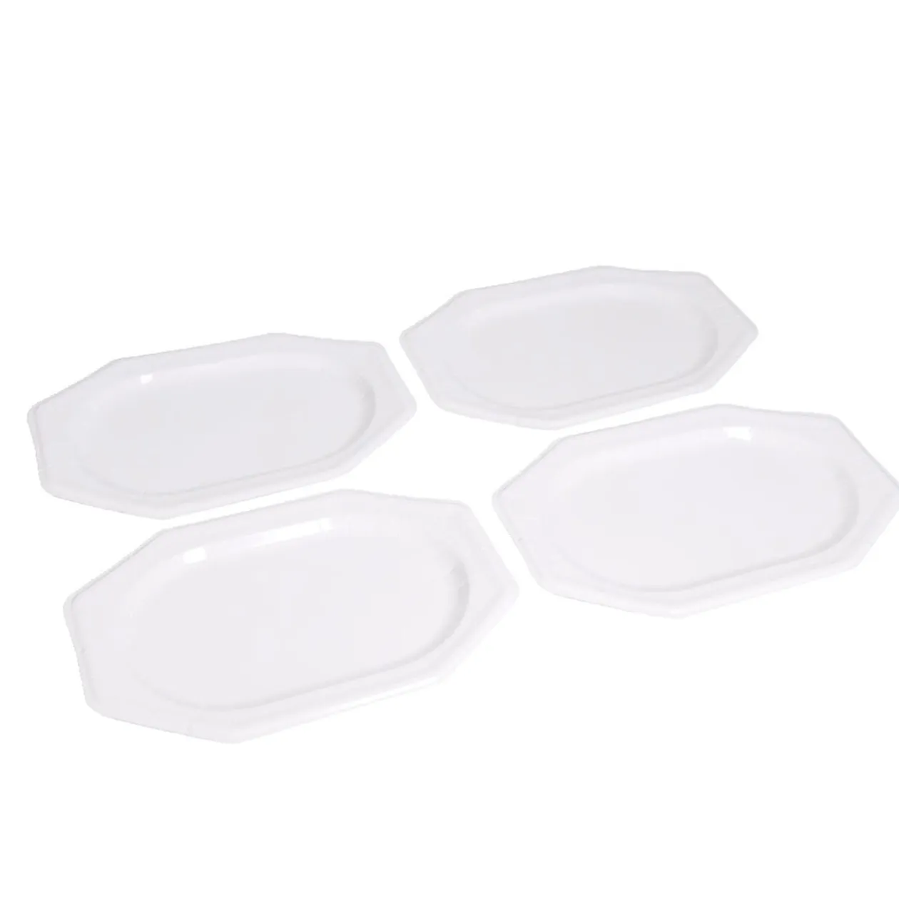 Plateau de présentation ovale x4 en carton blanc 25x34cm