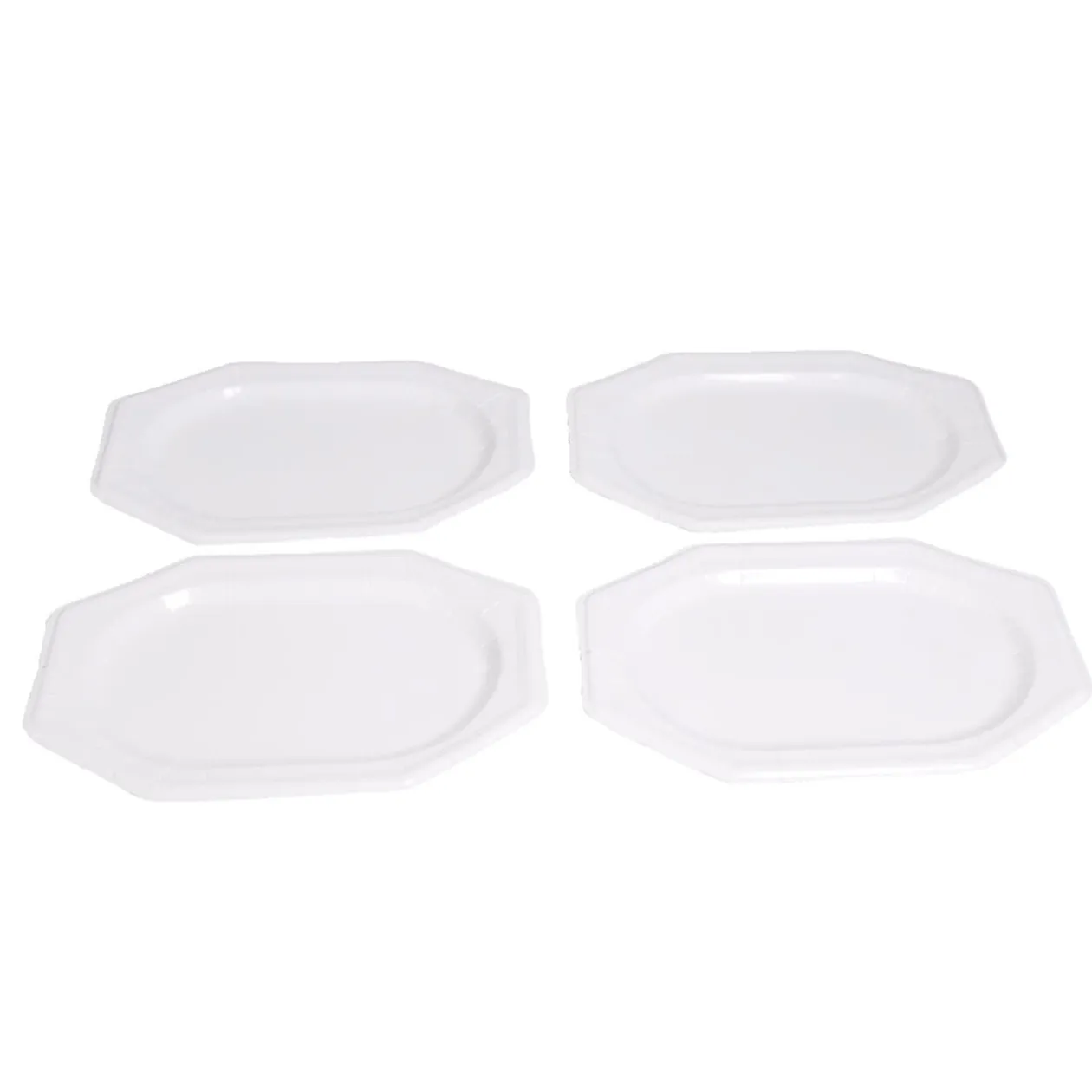 Plateau de présentation ovale x4 en carton blanc 25x34cm