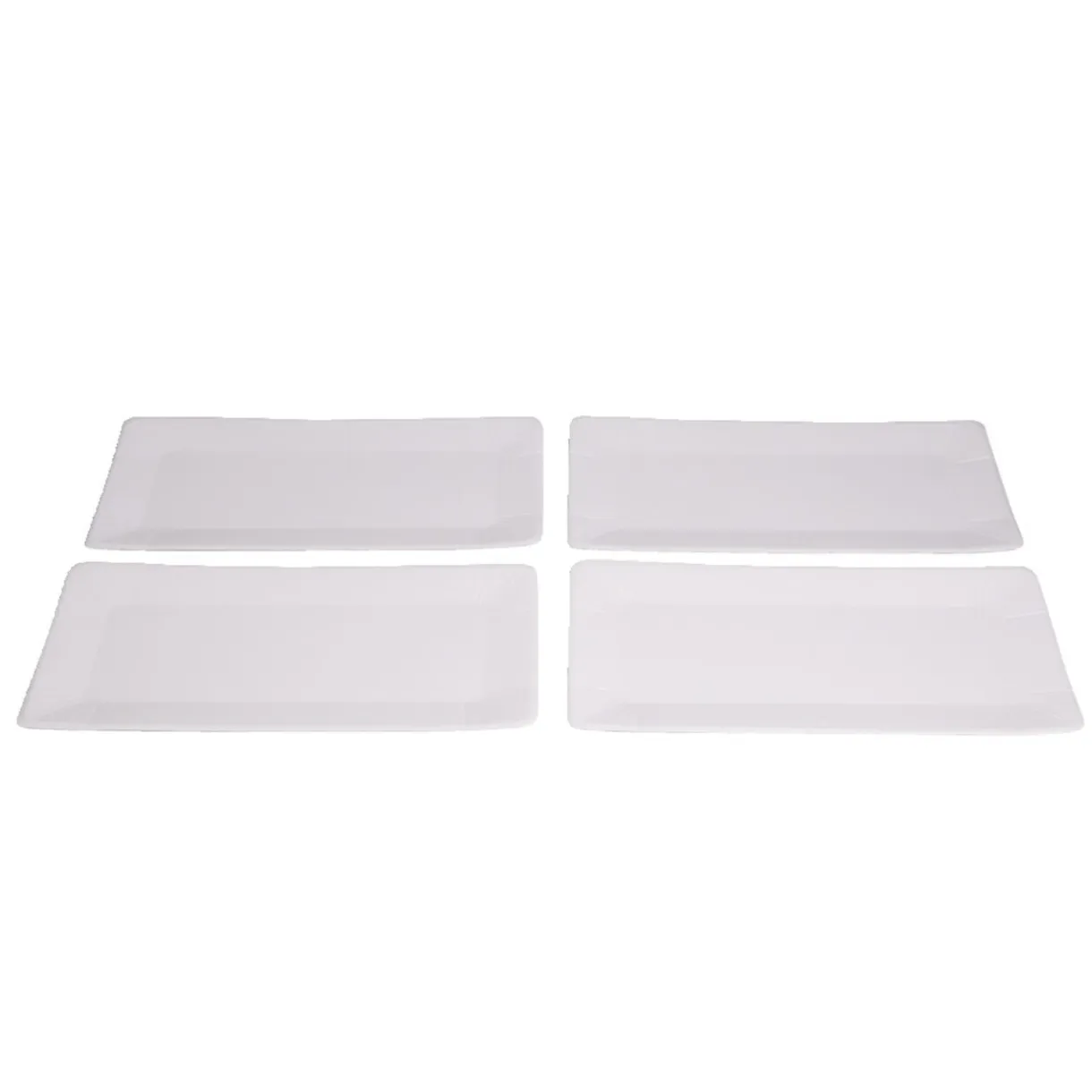 Plateau de présentation rectangulaire x4 carton métallisé blanc 19x37cm < Gifi Discount