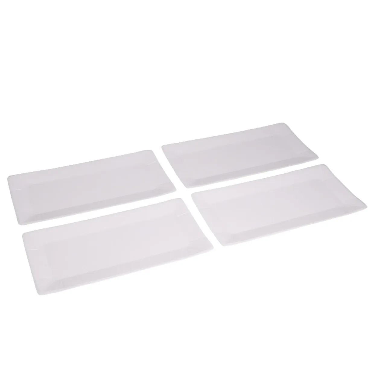 Plateau de présentation rectangulaire x4 carton métallisé blanc 19x37cm < Gifi Discount