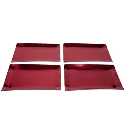 Plateau de présentation rectangulaire x4 carton métallisé rouge 28x38cm < Gifi Online