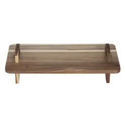 Plateau de présentation sur pied en bois avec poignées 55xH16x27cm