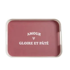 Plateau de service Amour gloire et pâté en mélaminé rouge 24x33cm < Gifi Outlet