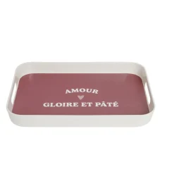 Plateau de service Amour gloire et pâté en mélaminé rouge 24x33cm < Gifi Outlet