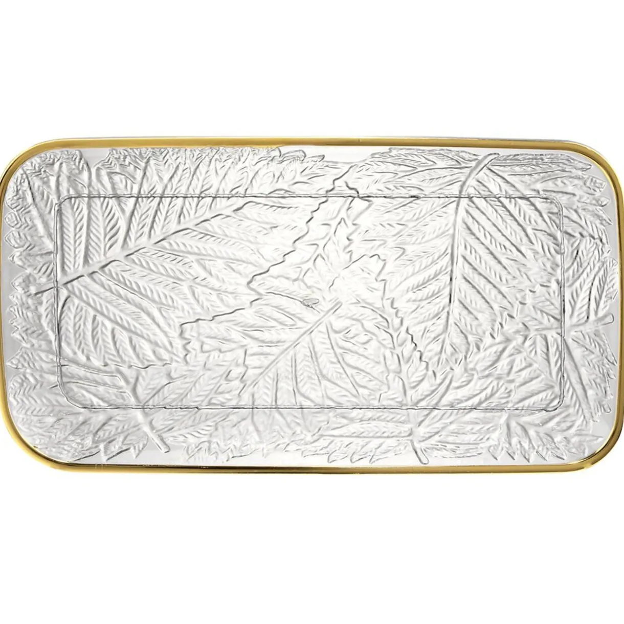 Plateau de service arabesque Sabah plastique transparent et doré L34cm < Gifi New
