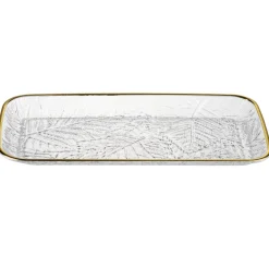 Plateau de service arabesque Sabah plastique transparent et doré L34cm < Gifi New