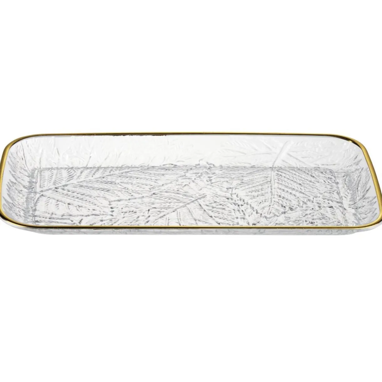 Plateau de service arabesque Sabah plastique transparent et doré L34cm < Gifi New