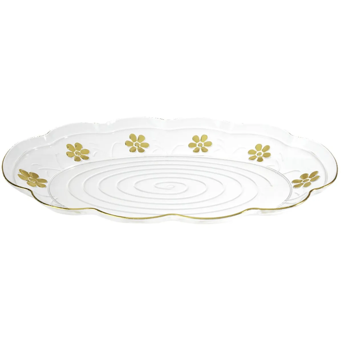 Plateau de service transparent et fleur jaune doré Ø32xH3cm < Gifi Best