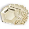 Plateau hexagonal carton doré métallisé Ø26cm x10 < Gifi New