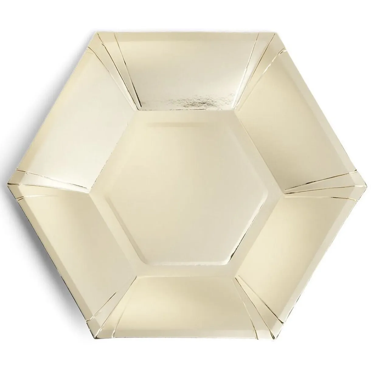 Plateau hexagonal carton doré métallisé Ø26cm x10 < Gifi New