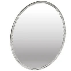 Plateau miroir support bougie en fer doré ou argenté Ø20cm (2 modèles)