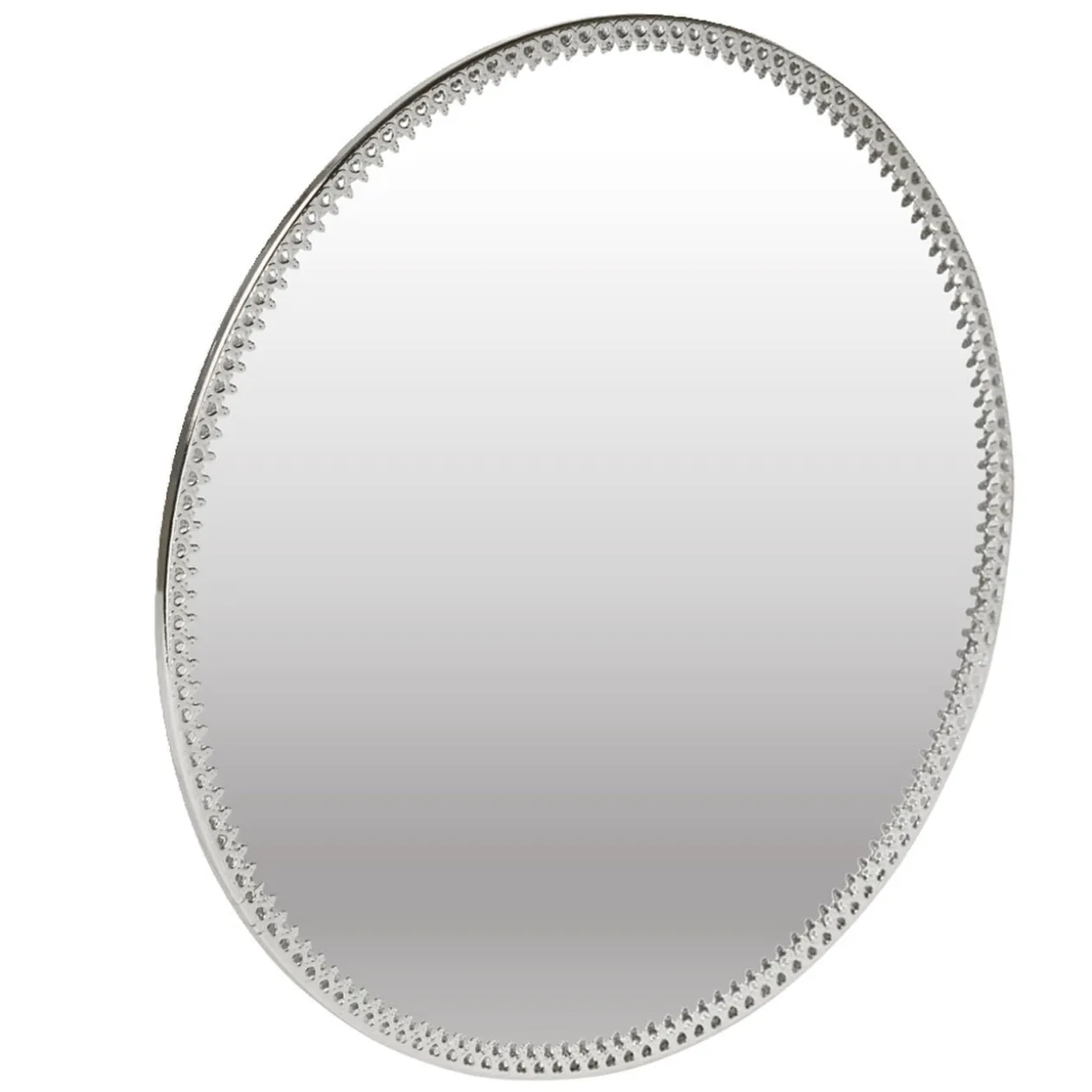 Plateau miroir support bougie en fer doré ou argenté Ø20cm (2 modèles)