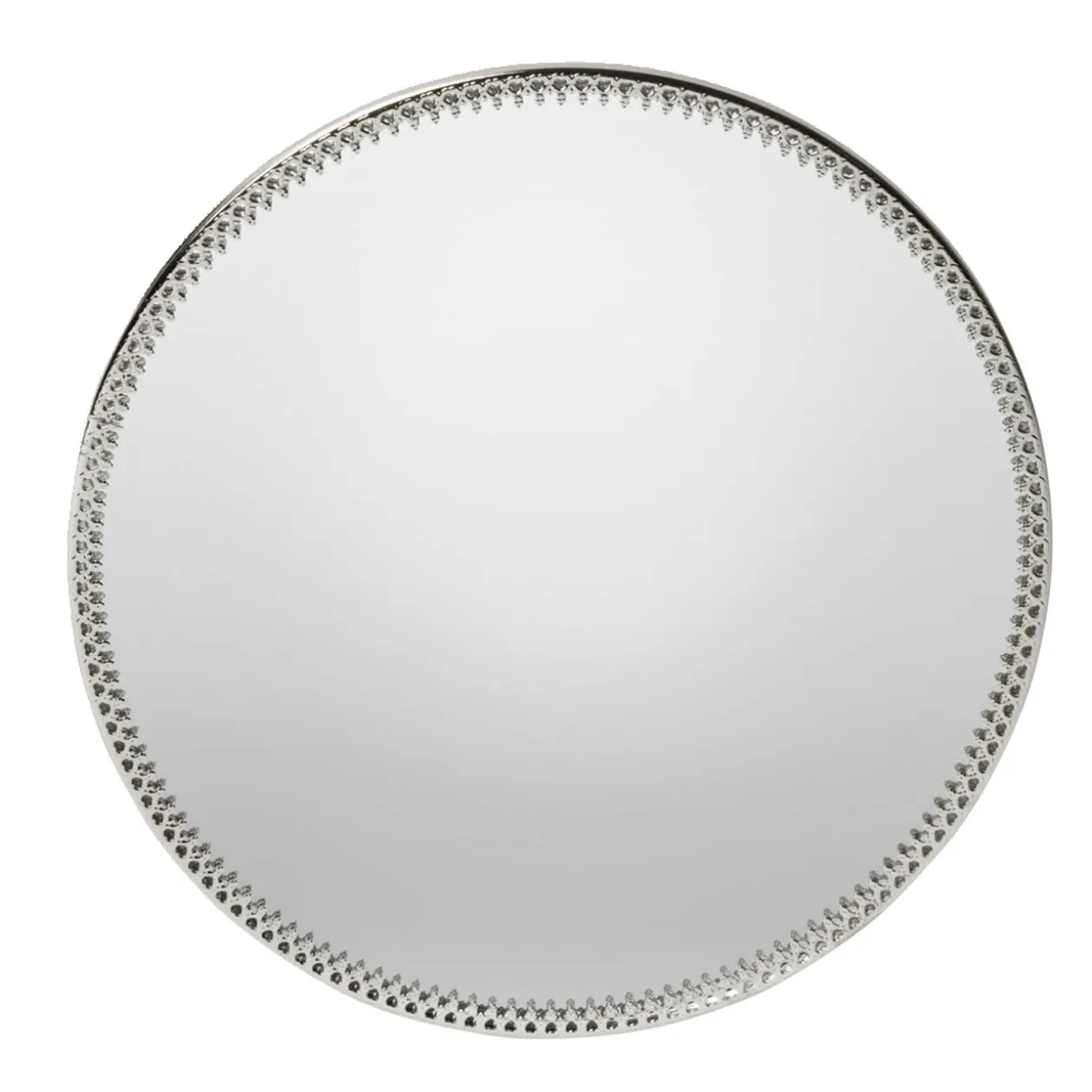 Plateau miroir support bougie en fer doré ou argenté Ø20cm (2 modèles)