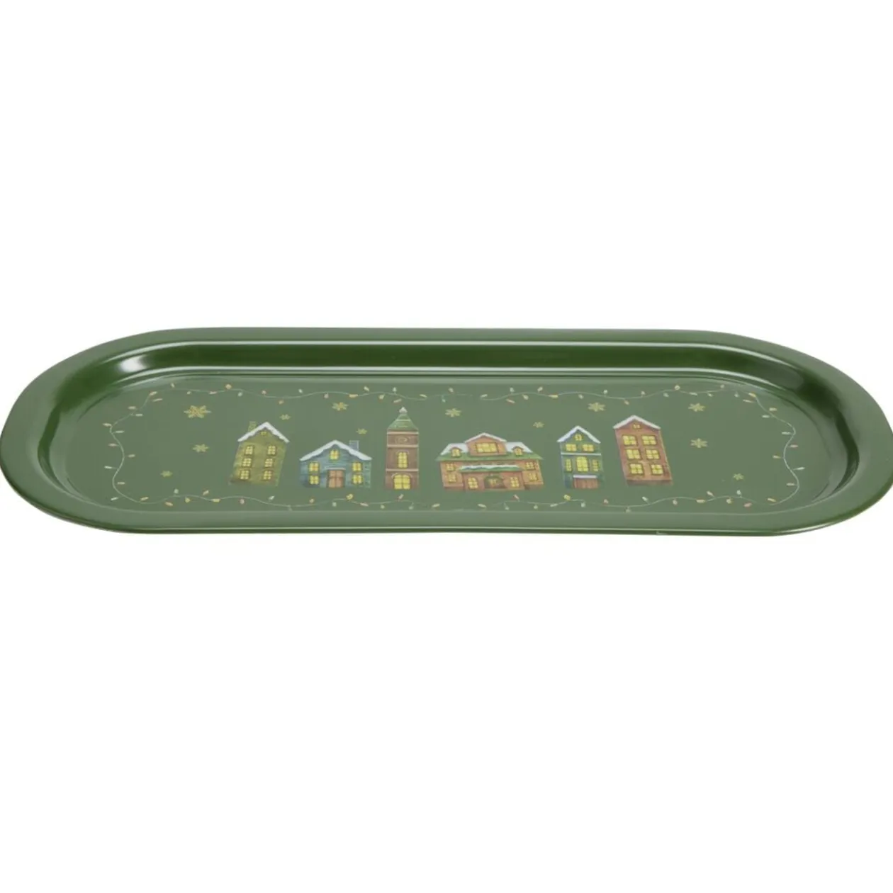 Plateau métal Wonderful vert 15x35cm