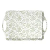 Plateau rectangulaire blanc motif feuillage vert sauge 34x50,5cm < Gifi Outlet