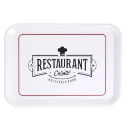 Plateau rectangulaire brasserie "restaurant cuisine" blanc 27x38cm < Gifi Discount
