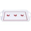 Plateau rectangulaire design poule mélaminé rouge et blanc < Gifi Hot