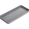 Plateau rectangulaire gris plastique 26x11xH2cm