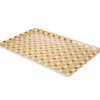 Plateau rectangulaire mélaminé damier irrégulier orange et rose 29,5x45,5cm