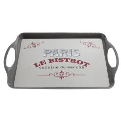 Plateau rectangulaire Paris le bistrot avec poignées < Gifi