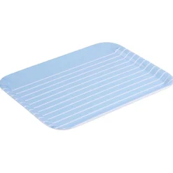 Plateau rectangulaire plastique rayure blanc et bleu 29x22cm < Gifi Sale