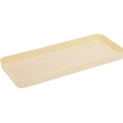 Plateau rectangulaire rose plastique 26x11xH2cm