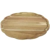 Plateau rond bois marron bord ondulé Ø28cm