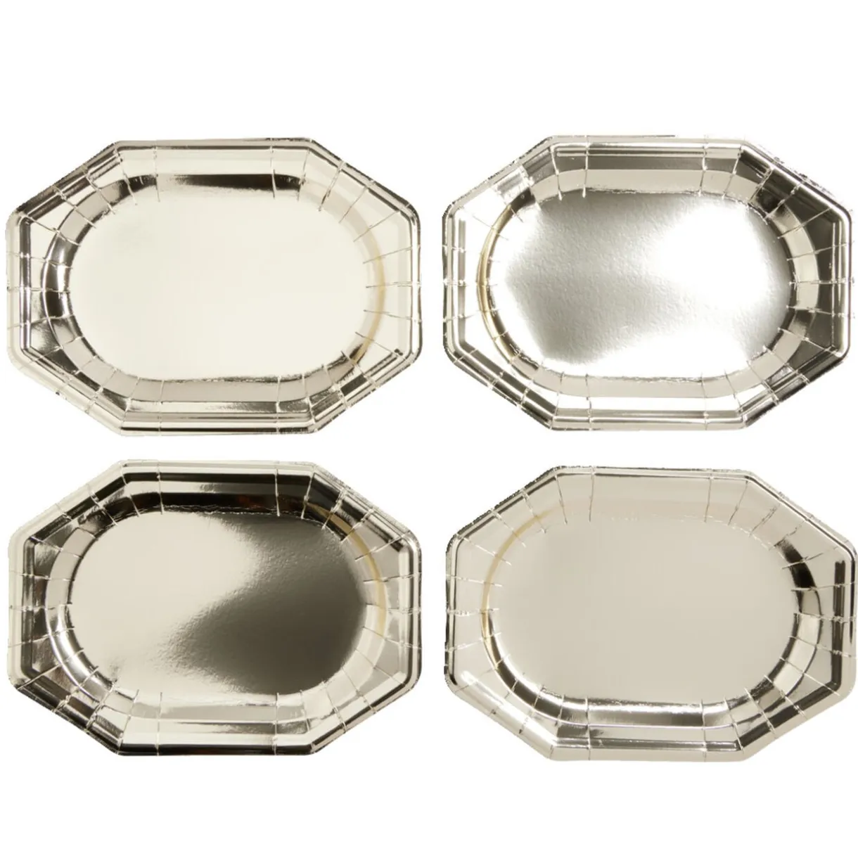 Plateaux de présentation ovale x4 carton métallisé doré 25x34cm < Gifi Best